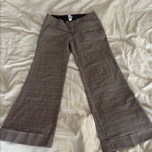 GAP Stretch Brown Houndstooth Wide Leg Pants size 6